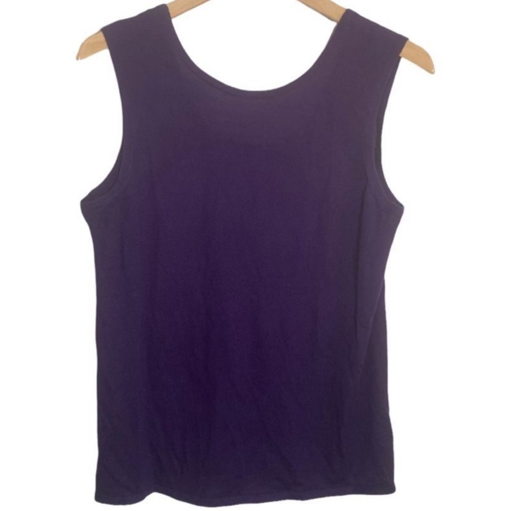 Carlisle Collection 100% Cashmere Purple Sleeveless Knit Sweater